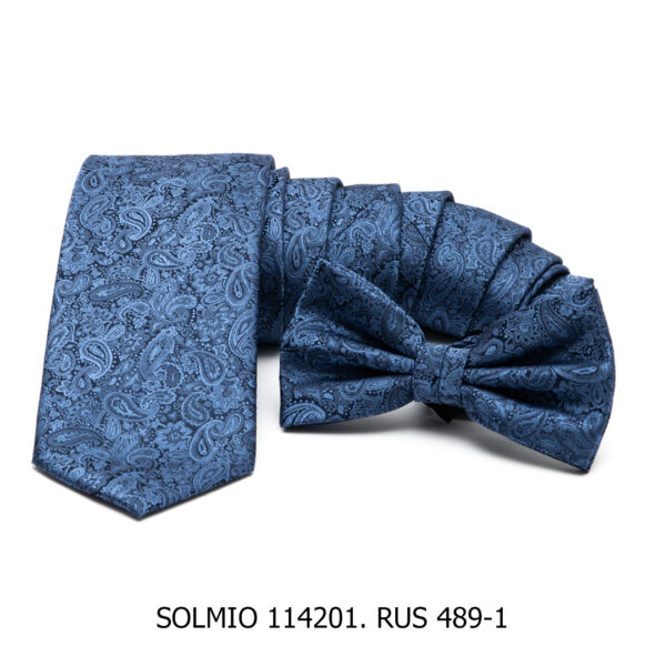 Sininen paisley-kuosillinen rusetti - Image 2