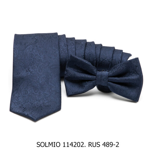 Tummansininen paisley-kuosillinen rusetti - Image 2