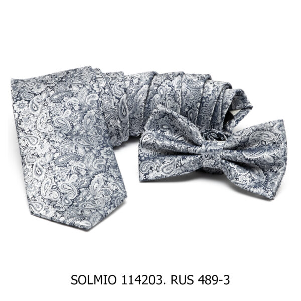 Harmaa paisley-kuosillinen solmio - Image 2