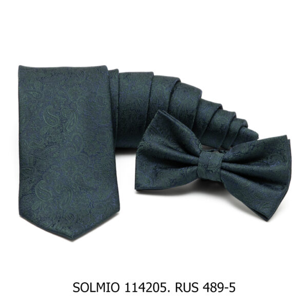 Tummanvihreä paisley-kuosillinen rusetti - Image 2
