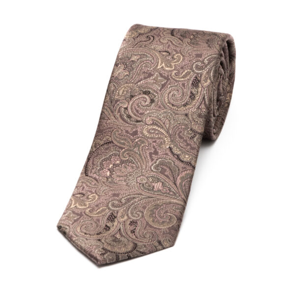 Rosa paisley-kuosillinen solmio
