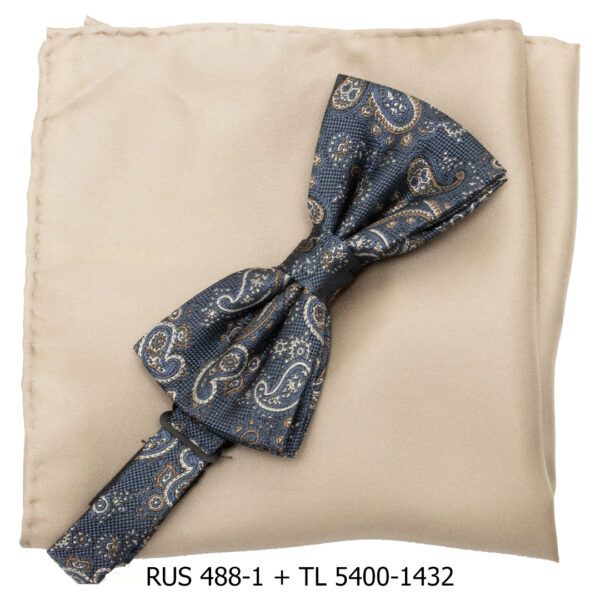 Sininen paisley-kuosillinen rusetti - Image 2