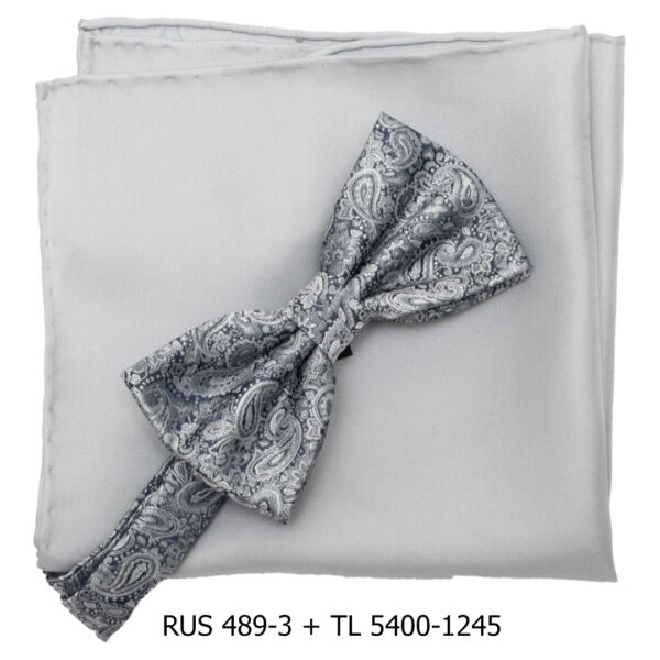 Harmaa paisley-kuosillinen rusetti - Image 3