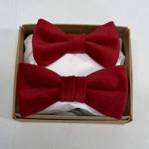 Mies & poika -setti punainen sametti