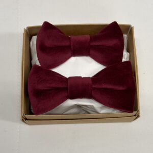 Mies & poika -setti viininpunainen sametti