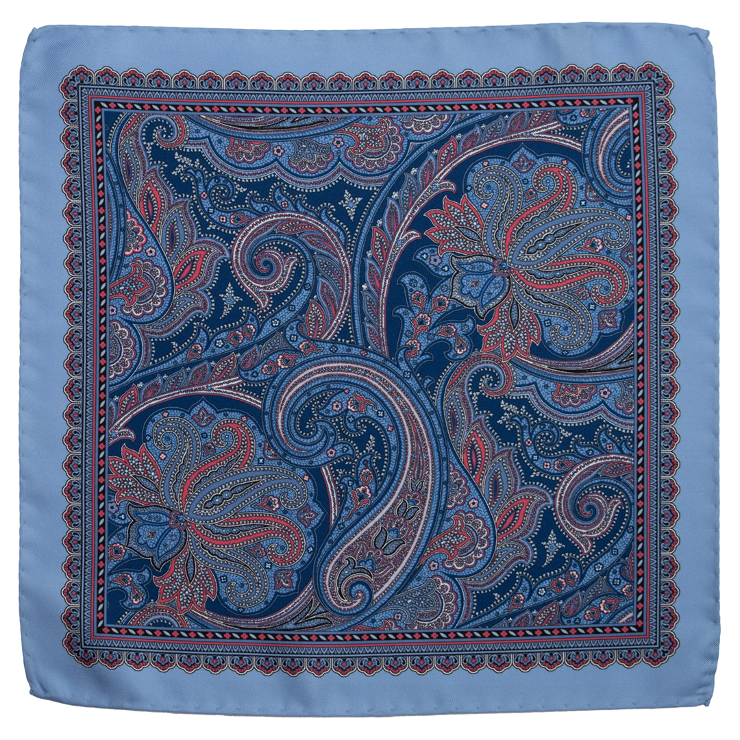 Sininen paisley silkkitaskuliina - Image 2