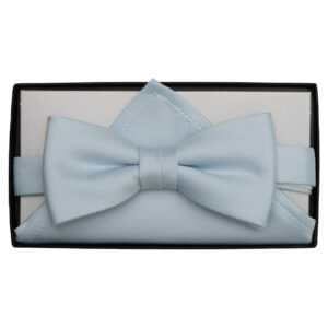 Ice blue satiinirusetti taskuliinalla